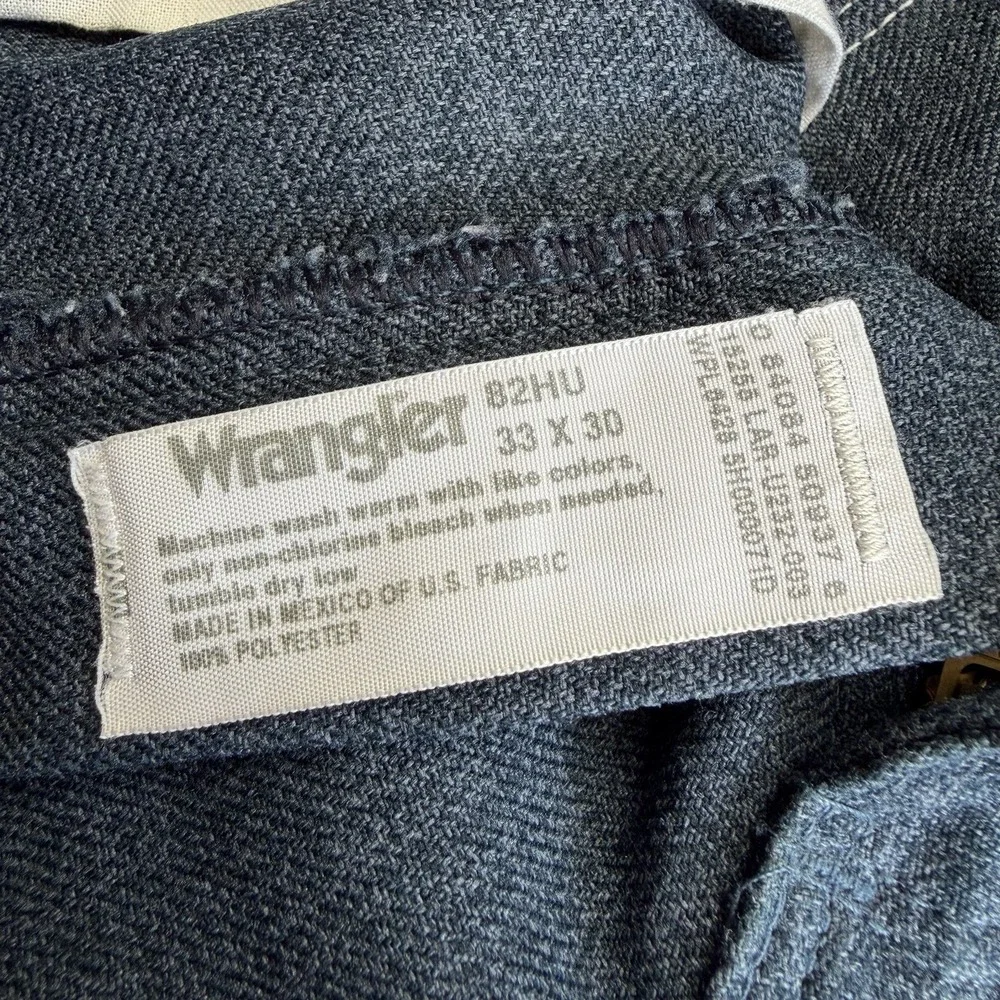3x Vintage Wrangler Wrancher Dress Jeans Polyester 82HU Heather Blue Gray 33x30